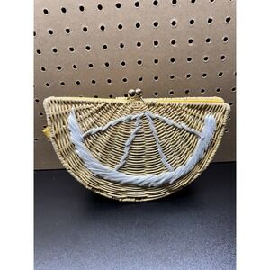 NWT Limited Edition Tabitha Brown x Target Lemon Straw Clutch Hand Purse